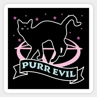 Purr Evil Cat - Pastel Goth Halloween Black Cat Lover Sticker